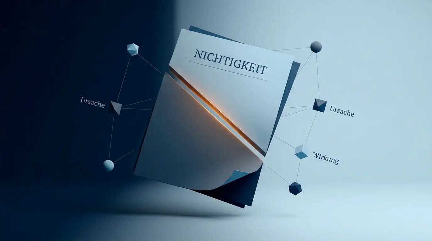 Darstellung der zivilrechtlichen Kette von Vertragsnichtigkeit und Rückforderung