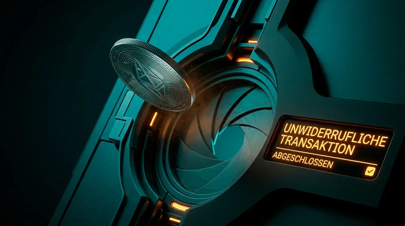 Darstellung der Unwiderruflichkeit von Krypto-Transaktionen als Risikomarker