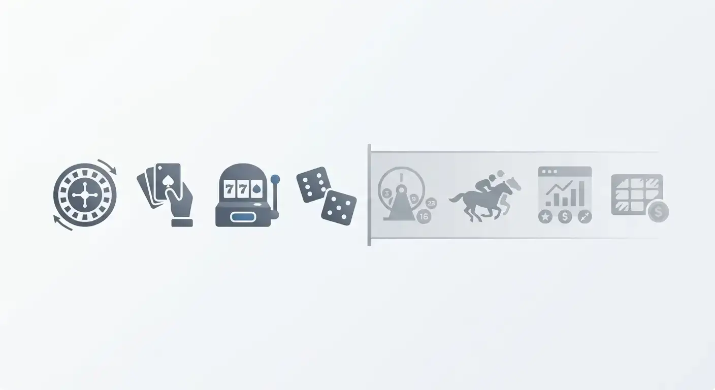 Darstellung des eingeschränkten Produktangebots bei reiner Slot-Lizenz ohne Live-Casino und klassische Tischspiele
