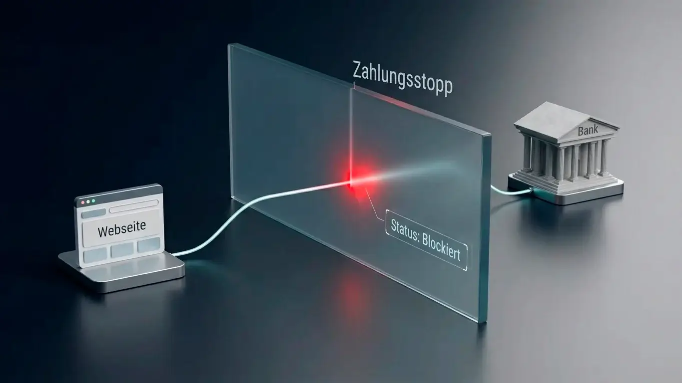 Sinnbild für das Payment-Blocking als Vollzugsinstrument gegen illegale Angebote