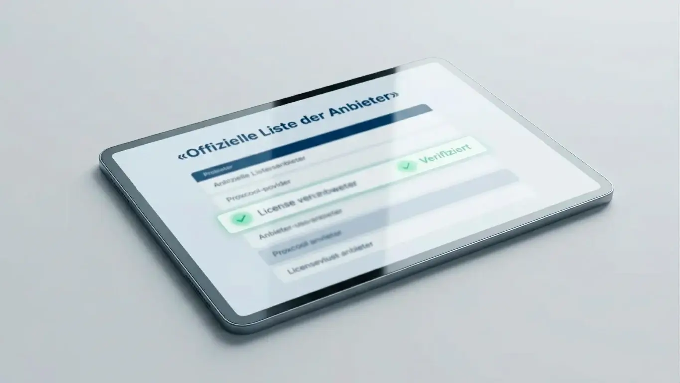 Konzept der GGL-Whitelist zur Prüfung erlaubter Anbieter und der Identifizierungspflicht mit einem Konto pro Anbieter