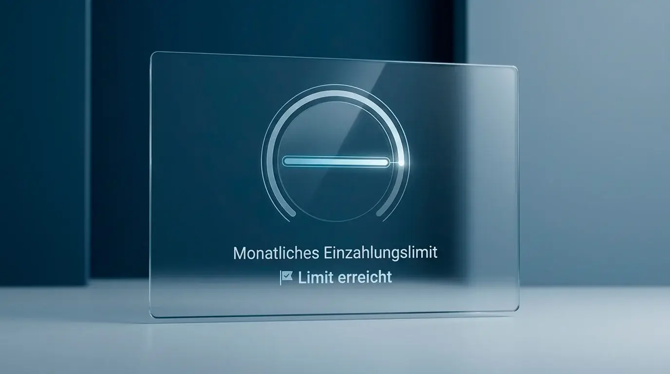 Stilisierte Anzeige eines bei tausend Euro begrenzten monatlichen Einzahlungslimits