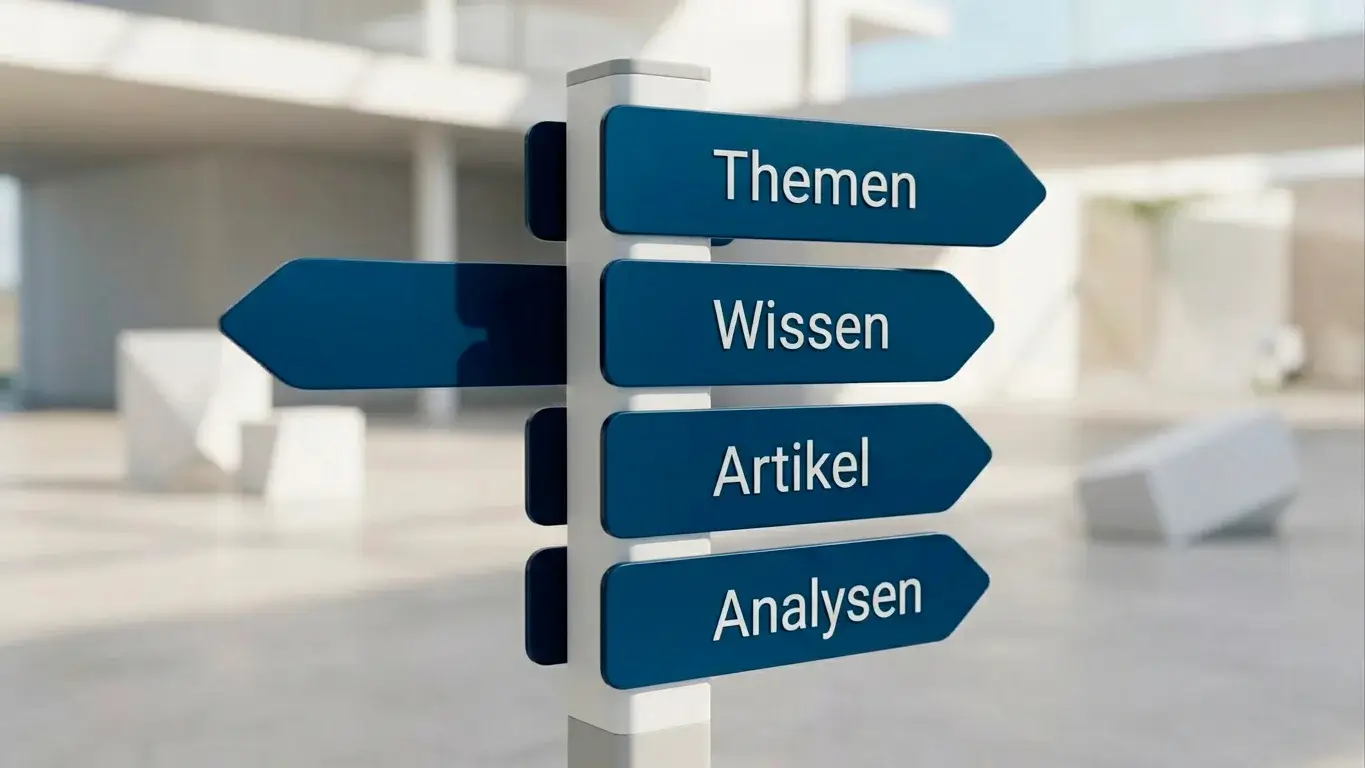 Wegweiser mit mehreren Richtungen als Sinnbild für thematische Orientierung