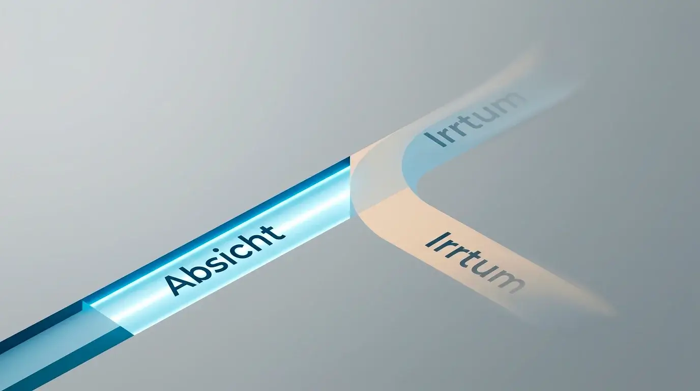 Schematische Darstellung von Vorsatz und Tatbestandsirrtum als Voraussetzung der Strafbarkeit nach § 285 StGB